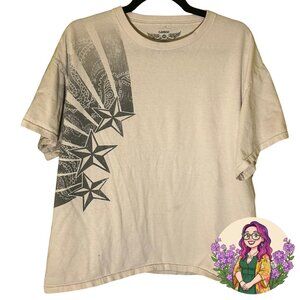 VTG Carbon White Star Burst Graphic Tee Size XL Y2K Streetwear Aesthetic Edgy